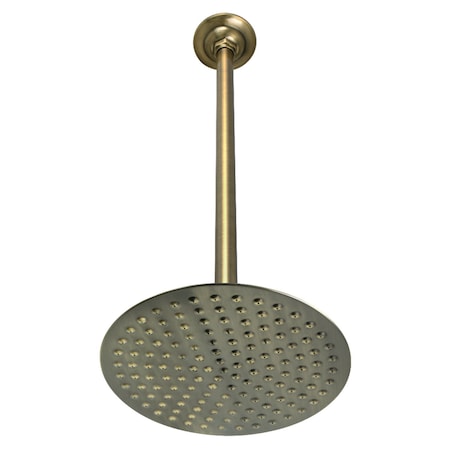 Showerscape K236K23 7-3/4 Inch Showerhead with 17-Inch Ceiling Mount Shower Arm, Antique Brass K236K23